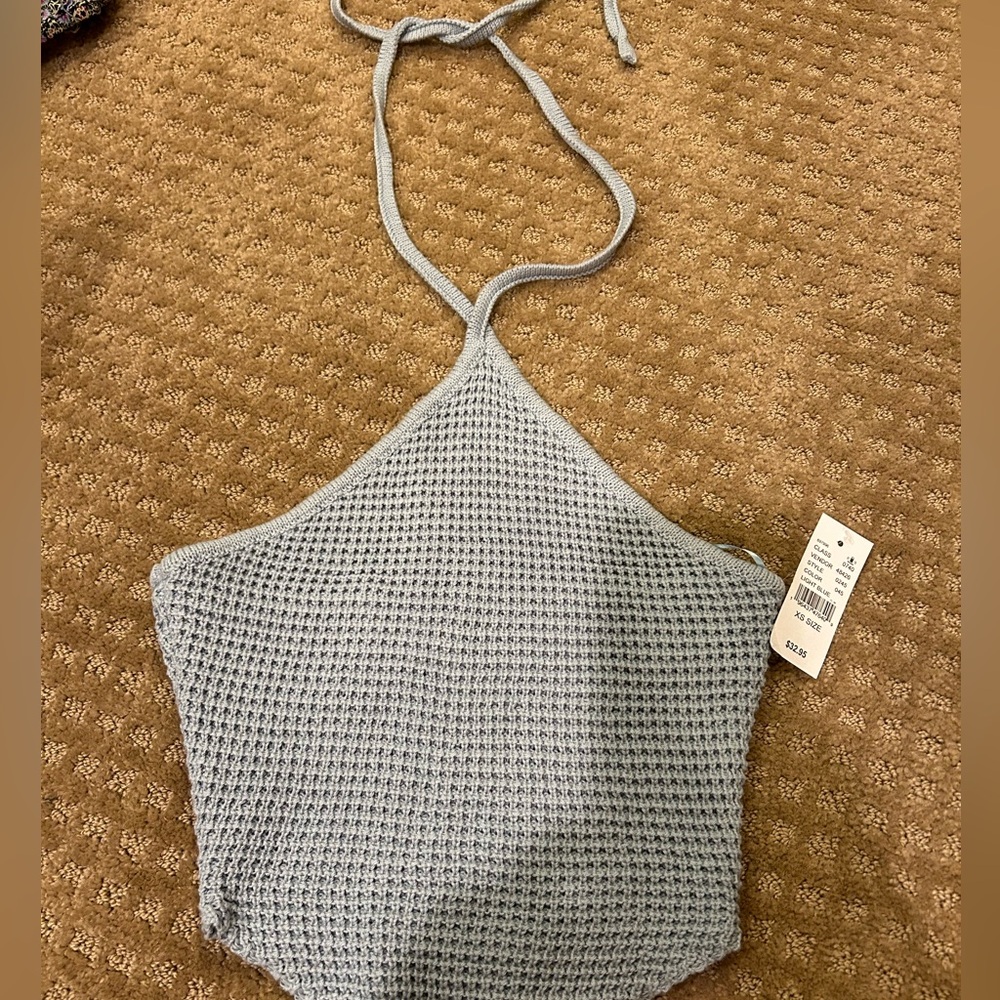 La Hearts Gray Knit Halter Tank Top
